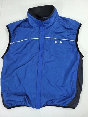 Oakley Gilet Vest Navy Blue Vintage Fleece Collar Reflective Men's XL - Image 1 of 4