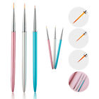 Painting Liner PINK Nail Brush Line Drawing Pen thin Brushes 3Pcs 5/7/9mm