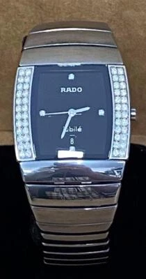 RADO SINTRA JUBILE CERAMIC DIAMOND BEZEL 30mm 152.0577.3 LADIES QUARTZ WATCH. - Image 1 of 4