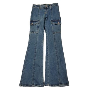 Wild Fable Jeans (6) blau Low-Rise Schlagtaschen Reißverschluss Baumwollmischung - Bild 1 von 7