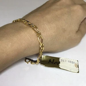 Napier Vintage Bracelet Shiny Gold Tone Thick Link Chain Bracelet NOS New - Picture 1 of 6