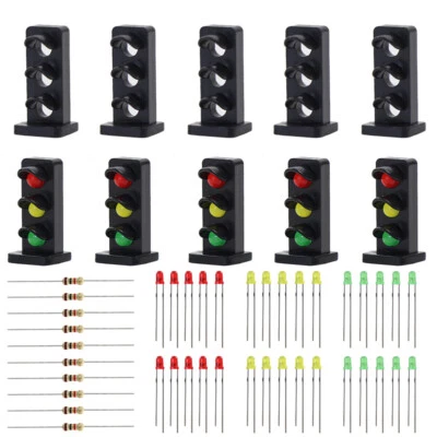 10 sets Target Faces With LEDs Railway Dwarf signal HO OO Scale 3 Aspects - Image 1 of 4
