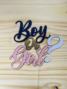 Boy Or Girl Cake Topper, Gender Reveal Party Decor, Baby Shower Cake Topper - Picture 1 of 3