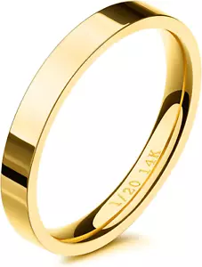 NOKMIT 3Mm 14K Gold Filled Rings for Women Girls Dainty Gold Stacking Stackable - Picture 1 of 12