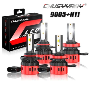 For 2020 2021 2022 2023 Ram 1500 4X 9005 H11 LED Headlights Hi-Lo beam bulbs kit - Picture 1 of 16