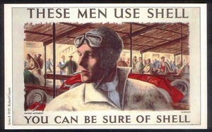 Modern Postcard: 1939 SHELL PETROL Advert - Racing Drivers Use Shell! Free Post - Picture 1 of 1