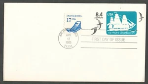 US. U612. 8.4c. U.S Frigate Constellation, #6 Blank FDC. MNH. 1988 - Picture 1 of 2