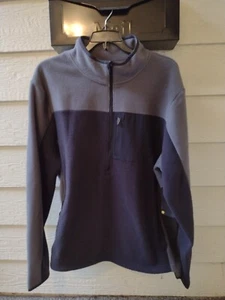 Zella Strata Colorblock Fleece Half-zip Pullover Black Eclipse Menss Size L New - Picture 1 of 10