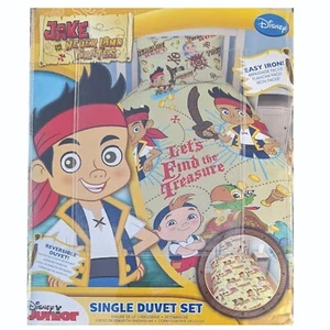 DISNEY JAKE AND THE NEVERLAND PIRATES SINGLE BED QUILT COVER SET REVERSABLE BNWT - Picture 1 of 2