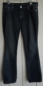 Pantalones de mezclilla para mujer 6 Express gris oscuro 2% elásticos de altura baja corte bota 33 x 33" tinte bronceado - Imagen 1 de 11
