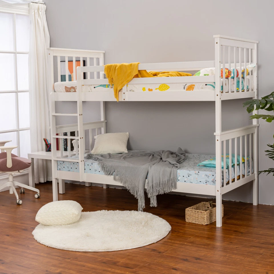 3FT Single Wooden Bunk Bed Kids Children Natural Pine Solid Wood Bed Frame - Image 1 of 1