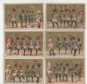 LIEBIG ' S 72, F. 79 . c/set ' MILITARY EXCERCISES IN RAIN ' GOOD FRENCH - Picture 1 of 2