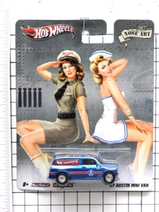 Hot Wheels 2011 Pop Culture Nose Art, '67 Austin Mini Van, metalflake blu w/Winn - Picture 1 of 1