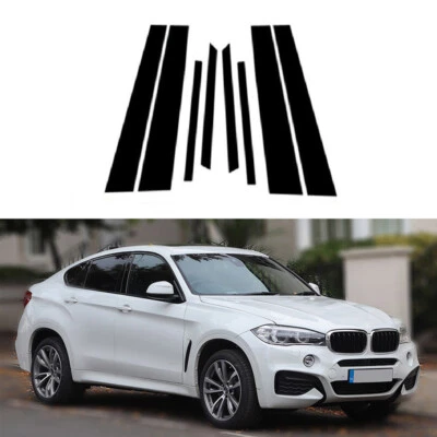 Juego de 8 postes de pilar negros cubierta de puerta moldura de piano para BMW X6/F16 2015-2019 Foto 1 de 4