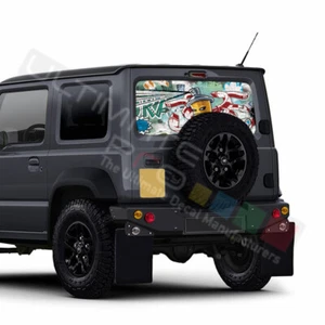 Sticker Bomb Skin Rear Window See Thru Stickers Perforated for New Suzuki Jimny - Bild 1 von 4