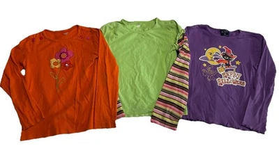3 Girls Long Sleeve Shirt Fall Autumn Halloween Size 7/8 Witch Orange Green - Image 1 of 4