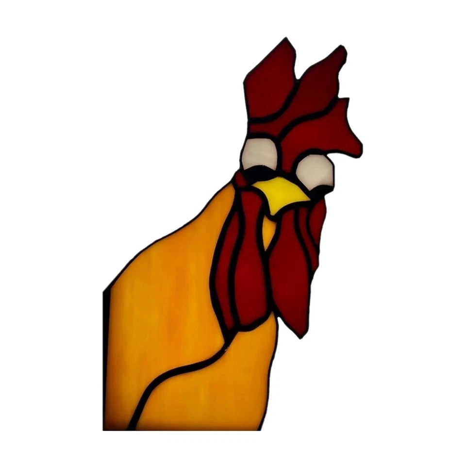 Funny Window Corner Decor - Peeping Rooster, Funny Rooster Stained Bird1893 - image 1 of 1
