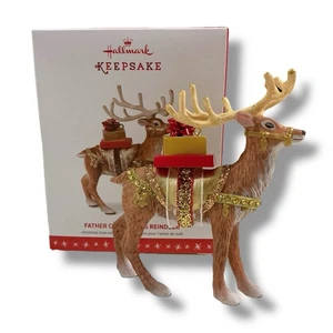 2016 Father Christmas's Reindeer Limited Edition Hallmark Ornament - Picture 1 of 7