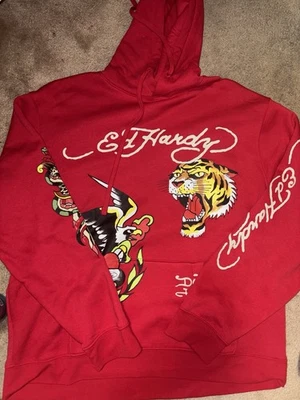 Sudadera con Capucha Ed Hardy Para Hombre Red Dragon Tattoo XL Usada Una Vez Foto 1 de 3