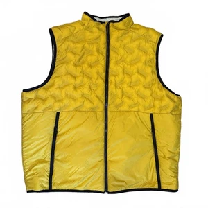 Sherpa-lined quilted puffer vest, yellow – Men’s 3XL - Picture 1 of 5