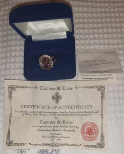 Jacqueline Kennedy Replik Camrose & Kross rosa Kunzit Ring Sterling Größe 11 - Bild 1 von 6