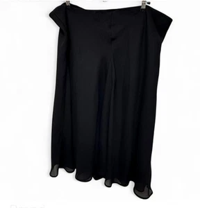 BLACK ASYMMETRICAL HEMLINE MIDI SKIRT, SIZE 22W, WAIST 43 IN, LENGTH 31 IN - Picture 1 of 2