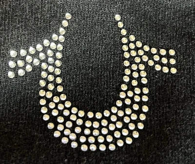 Женская истинная религия со стразами логотип черный молнии толстовка с капюшоном платье размер L - Изображение 1 из 4