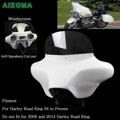 Motorcycle 6"x 9" Speaker Cut out Batwing Fairing For Harley RoadKing FLHR FLHRI Foto 1 de 4