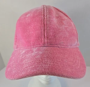 Cappello berretto baseball Anthropologie rosa velluto a coste chiusura regolabile cinturino nascosto OS - Foto 1 di 8