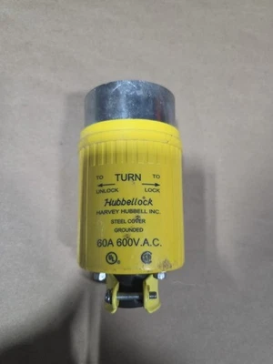 Hubbell HBL26419 60A 600V 3 Pole 4 Wire Power Plug - (works W/ Hbl26418) - Image 1 of 4