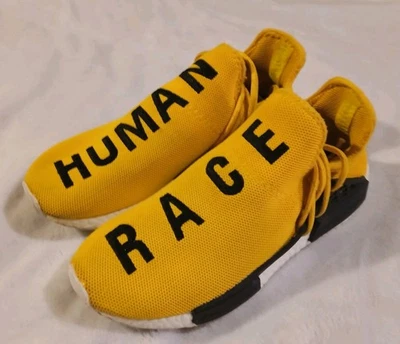 Yellow Adidas Pharrell Human Race Shoes Mens Size 7.5  - Image 1 of 4