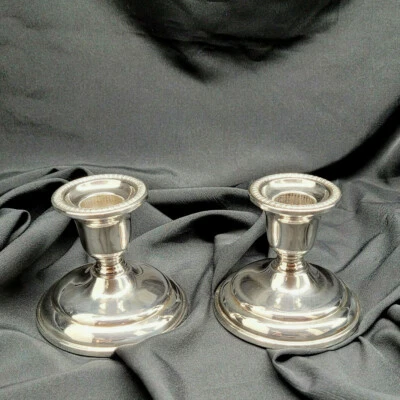 Винтажная пара подсвечников Birks Regency посеребренные - Изображение 1 из 4