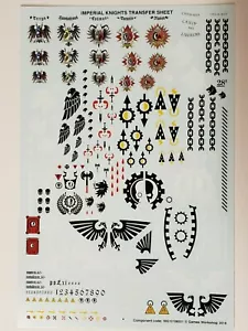 Transfer Sheet, Decals Imperial Knight Preceptor Canis Rex, 40k, GW - Picture 1 of 1