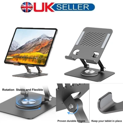 Metal 360°Adjustable Phone Tablet Stand Desk Holder Mount Cradle For iPhone iPad - Image 1 of 4