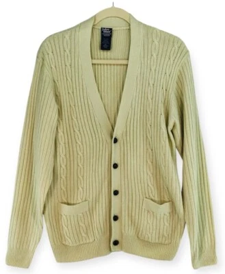 Cárdigan Suéter John Blair De Colección Para Hombre Grande Alto Crema Tejido con Cable Abuelo Foto 1 de 4