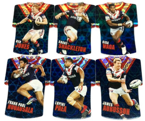 2009 SELECT NRL CLASSIC CARD FOIL JERSEY DIE CUT FULL TEAM SET (6)-ROOSTERS