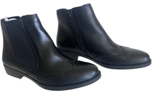 NEW David Tate Black Tilly Chelsea Leather Bootie Boot 11 Women’s Ankle Wing Tip - Picture 1 of 8
