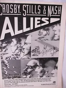 Crosby Stills & Nash CSN Allies LP Record 1983 Vintage Ad Music Room Man Cave - Picture 1 of 1