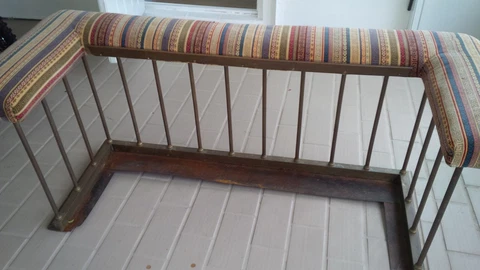 Antique English brass fireplace club fender & seat Cover