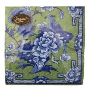 Caspari Papierservietten 12451c grün und blau 20 Stück Cocktailservietten - Bild 1 von 8