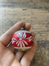 Antique Blown Glass Embossed Painted Ball German Christmas Ornament