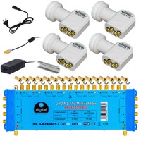 SET Multischalter 17/8 Switch PMSE SAT Verteiler + Opticum LNB 3D Full HDTV 0,1