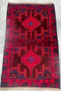 Vintage Afghan Hand knotted Rug Boho Rug Oushak Design Home Decor Rug, 3x5 ft - Picture 1 of 7