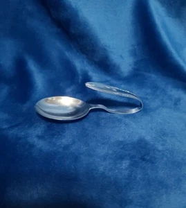 Vintage Sterling Silber Babylöffel mit geschwungenem graviertem Griff - Bild 1 von 5