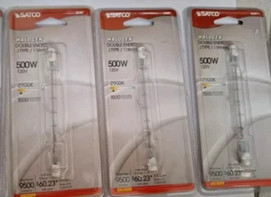 Satco S3497 500 Watt 118mm J-Type Double Ended Light Bulb 3 Qty - Picture 1 of 4