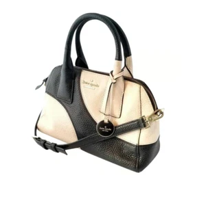 Kate Spade Black & Cream Small Geometric Zip Top Satchel/Crossbody - Picture 1 of 13