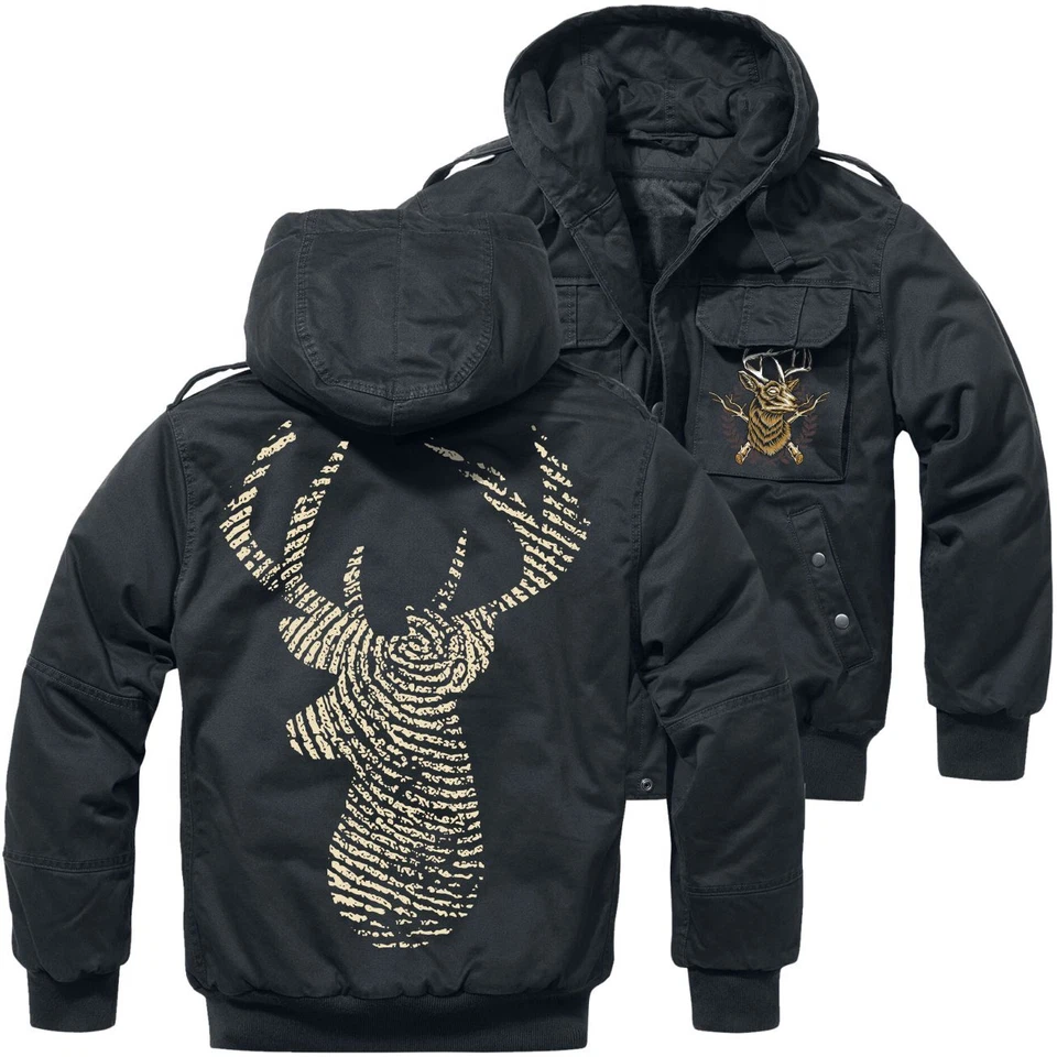 WINTER Feldjacke mit Kapuze Zeitlos Jäger Jagd Vater Hirsch Geschenk Geburtstag - Bild 1 von 1