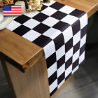 Table Runner Black and White Checkerboard Racing Theme for Anniversary Runner Di
