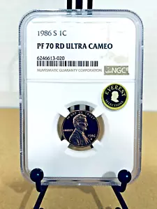 1986-S Lincoln Cent NGC PF70RD Ultra Cameo Everest Selections #6246613-020 - Foto 1 di 2