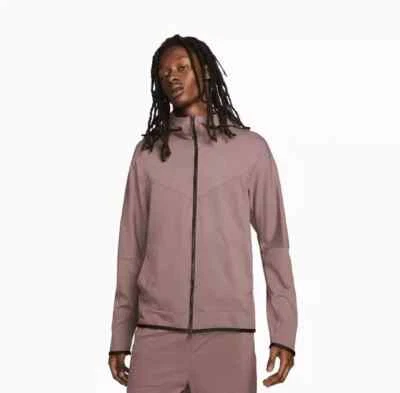 Moletom com capuz Nike Sportswear Tech Fleece zíper completo preto ameixa DX0822-291 masculino novo com etiquetas - Imagem 1 de 4